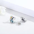 wholesale 925 Sterling Silver Moon & Flower Stud Earrings - Hypoallergenic Gift for Women-0-1