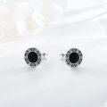 wholesale 925 Sterling Silver Celtic Knot Black Onyx Stud Earrings 6mm Round Gothic Jewelry for Women and Men-0-5