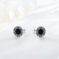 wholesale 925 Sterling Silver Celtic Knot Black Onyx Stud Earrings 6mm Round Gothic Jewelry for Women and Men-0-5
