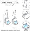 wholesale 925 Sterling Silver Blue Moss Agate Crescent Moon & Star Dangle Earrings for Women - Hypoallergenic  Idea-0-3