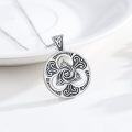 wholesale 925 Sterling Silver Celtic Triquetra Trinity Knot Round Pendant Necklace for Women and Men-0-2