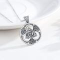wholesale 925 Sterling Silver Celtic Triquetra Trinity Knot Round Pendant Necklace for Women and Men-0-2