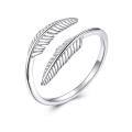 wholesale 925 Sterling Silver Feather Open Ring For Women-0-0
