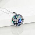 wholesale 925 Sterling Silver Abalone Shell Phoenix Dragon Celtic Crescent Necklace Pendant-0-2