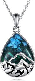 wholesale 925 Sterling Silver Turquoise & Malachite Mountain Range Pendant Necklace for Nature Enthusiasts-0-0