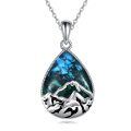 wholesale 925 Sterling Silver Turquoise & Malachite Mountain Range Pendant Necklace for Nature Enthusiasts-0-0