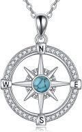 wholesale 925 Sterling Silver Turquoise Sea Turtle Compass Necklace for Women-0-0