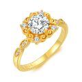 TOUPOP 18k Gold Plated Sterling Silver Moissanite Engagement Rings-0-0