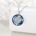 wholesale 925 Sterling Silver Blue Crystal Compass Pendant Necklace Evil Eye Protection s for Women and Men-0-3