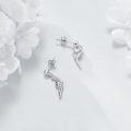 wholesale 925 Sterling Silver Rose & Gun Shape CZ Stud Earrings for Women-0-4