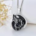wholesale 925 Sterling Silver Metal Black Onyx Dragon Pendant Necklace for Women and Men - Valentines Gift Idea-0-1