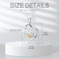 wholesale 925 Sterling Silver 925 Double Heart Pendant with Yellow Gold & Cubic Zirconia for Women-0-4