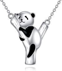 wholesale 925 Sterling Silver Panda Bear Heart Charm Pendant Necklace s for Women Girls-Panda-Y