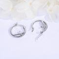 wholesale 925 Sterling Silver Cross Hoop Earrings with Stone - Religious  for Women-0-3