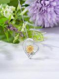 wholesale 925 Sterling Silver Sunflower Heart Pendant Necklace for Women Gifts-0-3