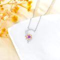 wholesale 925 Sterling Silver Rose and Moon Pendant with Purple Stone Necklaces for Women-0-4