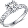 wholesale TOUPOP Sterling Silver Round Cut 1 Carat Moissanite Diamond Rings Promise Anniversary Wedding Engagement Rings Jewelry For Women Wife Girlfriend Her -0-0