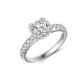 TOUPOP Sterling Silver 1 Carat Moissanite Round Cut Diamond Ring-0-0