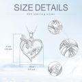 wholesale 925 Sterling Silver Heart-Shaped Butterfly Pendant with Cubic Zirconias Necklaces for Women Gifts-0-4