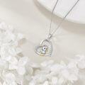 wholesale 925 Sterling Silver Duck Heart Pendant Necklace with Colorful Stones s for Women-0-3
