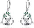 wholesale Sterling Silver Animal Earrings Axolotl Highland Cow Elephant Cat Sloth Dinosaur Dangle Drop Leverback Jewelry Gifts-0-6