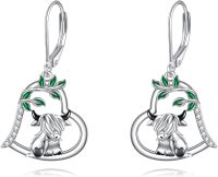 wholesale Sterling Silver Animal Earrings Axolotl Highland Cow Elephant Cat Sloth Dinosaur Dangle Drop Leverback Jewelry Gifts-Highland Cow B