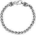 wholesale 925 Sterling Silver Braided Mens Boys Bracelet - 8 Long 6-3/4 mm Width-0-0