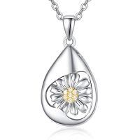 wholesale 925 Sterling Silver Daffodil Teardrop Pendant-E-Daisy