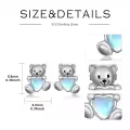 wholesale 925 Sterling Silver Teddy Bear Heart Stud Earrings Wholesale for Girls Women Kids -0-4