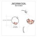 wholesale 925 Sterling Silver Rose Gold Fox Hoop Earrings for Women Girls - Adorable Animal  Set-0-4