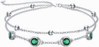 wholesale Sterling Silver Birthstone Anklet Bracelets for Women Gifts-05-Emerald Bracelet 7\"-9\"