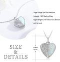 wholesale 925 Sterling Silver Opal Winged Heart Cremation Jewelry Keepsake Urn Locket Necklace with Funnel and Fill Tool-0-5