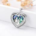 TOUPOP Sterling Silver Heart Locket Mother Daughter Family Pendant Necklace Gift-0-2