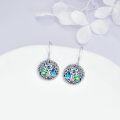 wholesale 925 Sterling Silver Abalone Tree of Life Earrings with Star of David Design-0-1