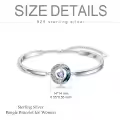 TOUPOP Sterling Silver Blue Crystal Moon Star Bangle Bracelet-0-5