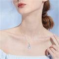 wholesale 925 Sterling Silver Blue Moonstone Tulip Pendant Necklace for Women-0-1