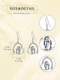 wholesale 925 Sterling Silver Heart-shaped Penguins with Cubic Zirconia Pendant Hook Earrings-0-1