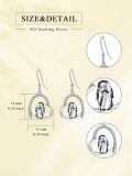 wholesale 925 Sterling Silver Penguin Heart Drop Earrings Cubic Zirconia Platinum Plated-0-1