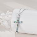 wholesale 925 Sterling Silver Abalone Shell Inlay Cross Pendant Necklace for Women and Men-0-2