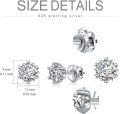 wholesale 18K White Gold Plated 925 Sterling Silver Moissanite 2ct D VVS1 Round Stud Earrings-0-4