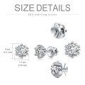 wholesale 18K White Gold Plated 925 Sterling Silver Moissanite 2ct D VVS1 Round Stud Earrings-0-4