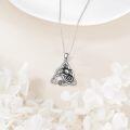 wholesale 925 Sterling Silver Cat and Triquetra Knot Heart Moon Pendant Necklace for Women-0-4