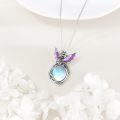wholesale 925 Sterling Silver Purple Dragon Moonstone Pendant Necklace-0-3