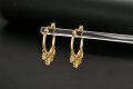 wholesale Gold 925 Sterling Silver Flower Dangle Hoop Earrings for Women -0-4