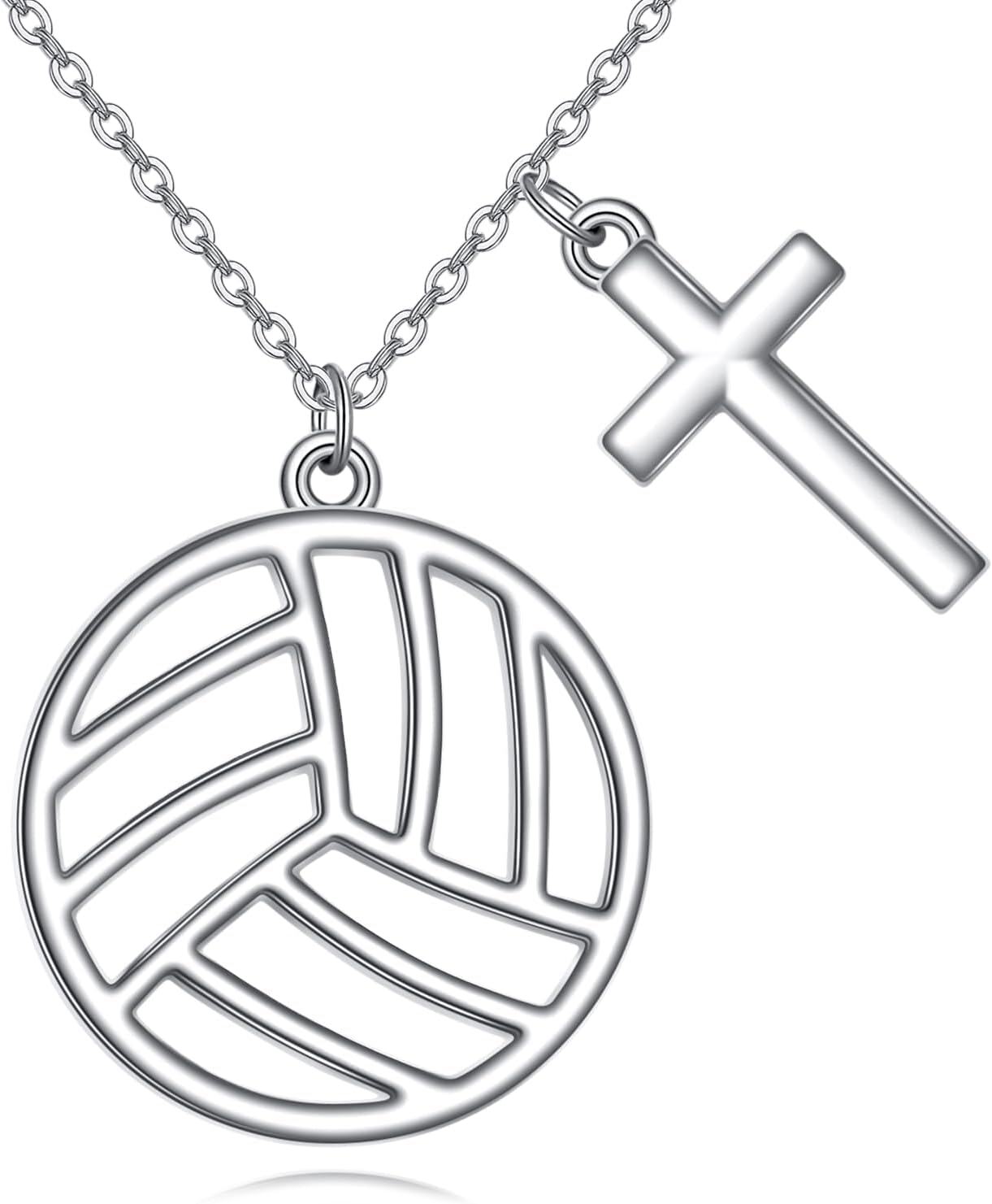 Sterling Silver Mustard Seed Butterfly Hummingbird Pendant Necklace for Women-11-Basketball Cross Necklace
