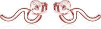 wholesale Sterling Silver Ocean Wave Stud Earrings for Women Girls-rose gold