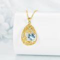 wholesale Sterling Silver Yellow Gold Plated Gemstone Tree of Life Pendant Necklace-0-13