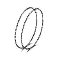 wholesale 925 Sterling Silver Hammered Texture Large Hoops 34g - Diameter 68-70 mm for Women-N-40MM Black Hoop Earrings