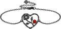 wholesale 925 Sterling Silver Red Heart & Black Rose Charm Bracelet Gift for Her-0-0