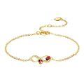 wholesale 14k Gold Infinity Ladybug Bracelet With Red Enamel Crystal Chain For Women-0-0